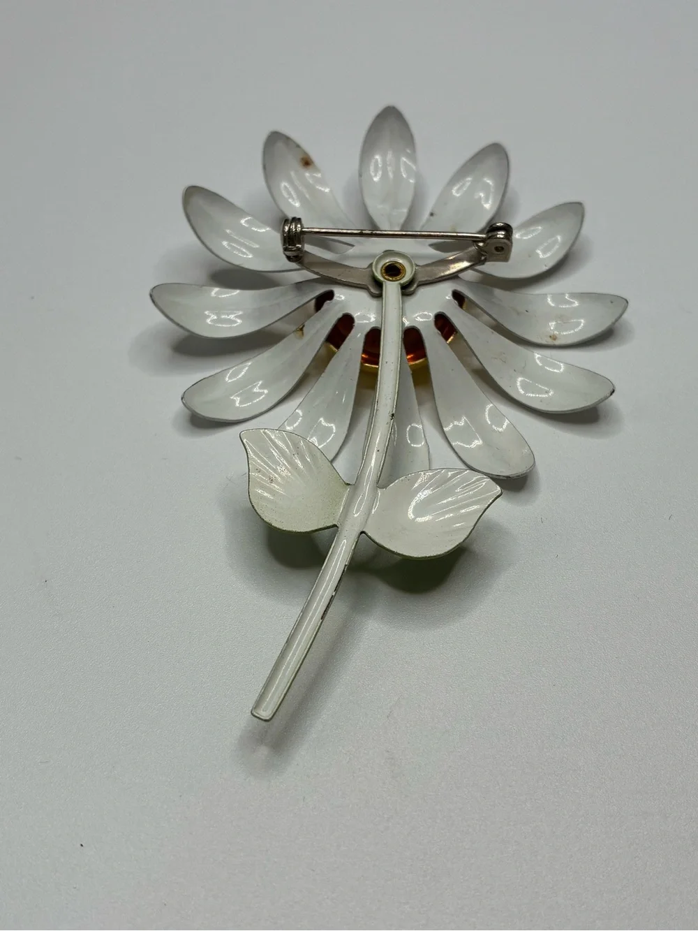 White & Yellow Daisy Enamel Brooch for Women